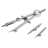 2 Metal Compass for Geometry Math Drawing Drafting Schools Office Stationery
