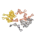 Maxbell 18Pcs, 3 Mixed Color Pinch Bails Clasp Connectors for Pendant Making, Exquisite Jewelry Findings - Gold, Rose Gold & Platinum (1.02 x 0.35 x 0.28") - Aladdin Shoppers