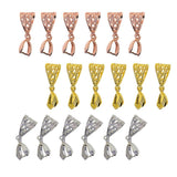 Maxbell 18Pcs, 3 Mixed Color Pinch Bails Clasp Connectors for Pendant Making, Exquisite Jewelry Findings - Gold, Rose Gold & Platinum (1.02 x 0.35 x 0.28") - Aladdin Shoppers