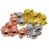 Maxbell 15 Pieces 8mm Brass Engraved Round Ball Magnetic Clasp Connectors Findings for Handmade DIY Jewelry Making Silver/Gold/Rose gold - Aladdin Shoppers