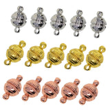 Maxbell 15 Pieces 8mm Brass Engraved Round Ball Magnetic Clasp Connectors Findings for Handmade DIY Jewelry Making Silver/Gold/Rose gold - Aladdin Shoppers