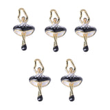 5PCS LOVELY MINI DANCING GIRL ALLOY ENAMEL PENDANTS FOR HANDMADE EARRINGS BRACELETS NECKLACES DIY JEWELRY, 0.39 x 0.83 inch - Aladdin Shoppers