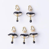 5PCS LOVELY MINI DANCING GIRL ALLOY ENAMEL PENDANTS FOR HANDMADE EARRINGS BRACELETS NECKLACES DIY JEWELRY, 0.39 x 0.83 inch - Aladdin Shoppers