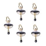 5PCS LOVELY MINI DANCING GIRL ALLOY ENAMEL PENDANTS FOR HANDMADE EARRINGS BRACELETS NECKLACES DIY JEWELRY, 0.39 x 0.83 inch - Aladdin Shoppers