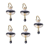 5PCS LOVELY MINI DANCING GIRL ALLOY ENAMEL PENDANTS FOR HANDMADE EARRINGS BRACELETS NECKLACES DIY JEWELRY, 0.39 x 0.83 inch - Aladdin Shoppers