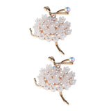 Maxbell 2x Alloy Fashion Crystal Flatback Jewelry Accessory Rhinestone Ballet Girl Charms For Women Necklace Brooch Button Sewing Crafts Supply Gold