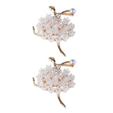 Maxbell 2x Alloy Fashion Crystal Flatback Jewelry Accessory Rhinestone Ballet Girl Charms For Women Necklace Brooch Button Sewing Crafts Supply Gold - Aladdin Shoppers