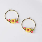 Maxbell 4 Pieces Alloy Enamel Charms Pendants Lovely Flower Jewelry Findings DIY Earrings Accessories - Aladdin Shoppers