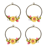 Maxbell 4 Pieces Alloy Enamel Charms Pendants Lovely Flower Jewelry Findings DIY Earrings Accessories - Aladdin Shoppers