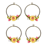 Maxbell 4 Pieces Alloy Enamel Charms Pendants Lovely Flower Jewelry Findings DIY Earrings Accessories - Aladdin Shoppers