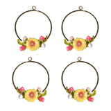 Maxbell 4 Pieces Alloy Enamel Charms Pendants Lovely Flower Jewelry Findings DIY Earrings Accessories - Aladdin Shoppers