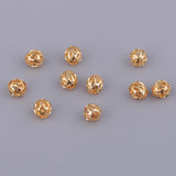 Maxbell 10 Pieces Metal Filigree Round Ball Spacer Beads 3.5mm Charms Beads DIY Jewelry Making Earring Necklace Bracelet Crafts Accessories - Aladdin Shoppers