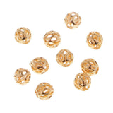 Maxbell 10 Pieces Metal Filigree Round Ball Spacer Beads 3.5mm Charms Beads DIY Jewelry Making Earring Necklace Bracelet Crafts Accessories - Aladdin Shoppers