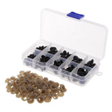 Maxbell 125pcs Transparent Box Packed Screw Type Dolls Eyes Nose Supply Plastic Doll Making Tool Safety Accessory - Aladdin Shoppers