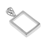 Maxbell Maxbell 925 Sterling Silver Rectangle Blank Cabochon Charms Beads Settings Tray DIY Necklace Pendants Base Jewelry Making Findings Silver