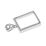 925 Sterling Silver Rectangle Blank Cabochon Charms Beads Settings Tray DIY Necklace Pendants Base Jewelry Making Findings Silver - Aladdin Shoppers