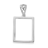 925 Sterling Silver Rectangle Blank Cabochon Charms Beads Settings Tray DIY Necklace Pendants Base Jewelry Making Findings Silver - Aladdin Shoppers