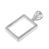 925 Sterling Silver Rectangle Blank Cabochon Charms Beads Settings Tray DIY Necklace Pendants Base Jewelry Making Findings Silver - Aladdin Shoppers