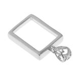 925 Sterling Silver Rectangle Blank Cabochon Charms Beads Settings Tray DIY Necklace Pendants Base Jewelry Making Findings Silver - Aladdin Shoppers