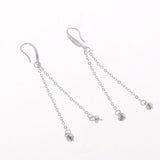 1 Pair 925 Sterling Silver Dangle Earring Cabochon Settings Base for DIY Jewelry Making Findings (2.36inch Long) - Aladdin Shoppers