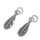 2 Pieces 925 Sterling Silver Feather Jewelry Charms Pendants Connectors Finding Leaf Shape Jewelry Ornaments - Aladdin Shoppers
