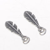 2 Pieces 925 Sterling Silver Feather Jewelry Charms Pendants Connectors Finding Leaf Shape Jewelry Ornaments - Aladdin Shoppers