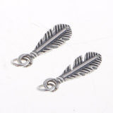 2 Pieces 925 Sterling Silver Feather Jewelry Charms Pendants Connectors Finding Leaf Shape Jewelry Ornaments - Aladdin Shoppers