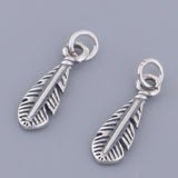 2 Pieces 925 Sterling Silver Feather Jewelry Charms Pendants Connectors Finding Leaf Shape Jewelry Ornaments - Aladdin Shoppers