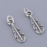 2 Pieces 925 Sterling Silver Feather Jewelry Charms Pendants Connectors Finding Leaf Shape Jewelry Ornaments - Aladdin Shoppers