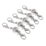 Maxbell 5 pieces Fashion Silver Tone Magnetic Lobster Clasp for Necklace Bracelet Magnetic Hook Jewelry Making DIY Findings - Aladdin Shoppers