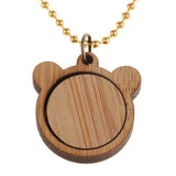 Maxbell Mini Bear Head Shape Embroidery Hoops DIY Wood Cross Stitch Hoop Frame with Beaded Chain and Connectors for Art Craft Sewing - Aladdin Shoppers