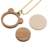 Maxbell Mini Bear Head Shape Embroidery Hoops DIY Wood Cross Stitch Hoop Frame with Beaded Chain and Connectors for Art Craft Sewing - Aladdin Shoppers