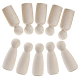 Maxbell Maxbell 10 Pieces Well Sanded Plain Wood Peg Dolls Wooden Figures Female / Males Diy Craft Decor Toys