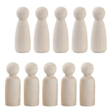 Maxbell 10 Pieces Well Sanded Plain Wood Peg Dolls Wooden Figures Female / Males Diy Craft Decor Toys - Aladdin Shoppers