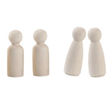 Maxbell 10 Pieces Well Sanded Plain Wood Peg Dolls Wooden Figures Female / Males Diy Craft Decor Toys - Aladdin Shoppers