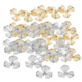 Maxbell 60pcs Metal Flower Shape Slices DIY Charms Pendant Making Accessories Golden