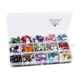 Maxbell 600 Pieces Assorted Diamante Plastic Crystal Flower Flatback Buttons Embellishment Findings for DIY Hair Accessories Craft - Aladdin Shoppers