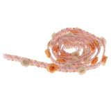 Maxbell 1 Yard Tulle And Fabric Rose Flower Beaded Ribbon Trim Fringe For DIY Crafts And Garment Clothes Decoration Width 12mm - Aladdin Shoppers