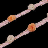 Maxbell 1 Yard Tulle And Fabric Rose Flower Beaded Ribbon Trim Fringe For DIY Crafts And Garment Clothes Decoration Width 12mm - Aladdin Shoppers