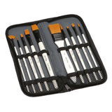 Maxbell 10 Pieces High Grade Paint Brush Set Includes Zipper Carrying Case Round Pointed Tip Flat Nylon Hair Brushes for Acrylic, Oil, Watercolor and Gouache - Aladdin Shoppers