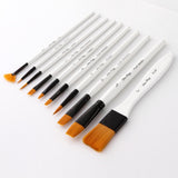 Maxbell 10 Pieces High Grade Paint Brush Set Includes Zipper Carrying Case Round Pointed Tip Flat Nylon Hair Brushes for Acrylic, Oil, Watercolor and Gouache - Aladdin Shoppers