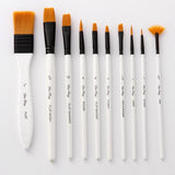 Maxbell 10 Pieces High Grade Paint Brush Set Includes Zipper Carrying Case Round Pointed Tip Flat Nylon Hair Brushes for Acrylic, Oil, Watercolor and Gouache - Aladdin Shoppers