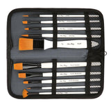 Maxbell 10 Pieces High Grade Paint Brush Set Includes Zipper Carrying Case Round Pointed Tip Flat Nylon Hair Brushes for Acrylic, Oil, Watercolor and Gouache - Aladdin Shoppers