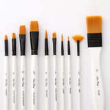 Maxbell 10 Pieces High Grade Paint Brush Set Includes Zipper Carrying Case Round Pointed Tip Flat Nylon Hair Brushes for Acrylic, Oil, Watercolor and Gouache - Aladdin Shoppers