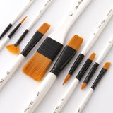 Maxbell 10 Pieces High Grade Paint Brush Set Includes Zipper Carrying Case Round Pointed Tip Flat Nylon Hair Brushes for Acrylic, Oil, Watercolor and Gouache - Aladdin Shoppers