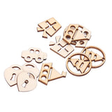 Maxbell 20pcs Unfinished Adornments Accessory Wooden Lock /Tree/ Car /Boat Shapes Bunting Crafts Decor Embellishments Scrapbooking DIY - Aladdin Shoppers