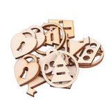 Maxbell 20pcs Unfinished Adornments Accessory Wooden Lock /Tree/ Car /Boat Shapes Bunting Crafts Decor Embellishments Scrapbooking DIY - Aladdin Shoppers