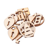 Maxbell 20pcs Unfinished Adornments Accessory Wooden Lock /Tree/ Car /Boat Shapes Bunting Crafts Decor Embellishments Scrapbooking DIY - Aladdin Shoppers