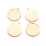 Maxbell 20pcs Natural Wooden Material Round Blank Charms Pendants Setting Base Cabochon Tray For Jewelry 30mm Bracelets Necklace DIY - Aladdin Shoppers