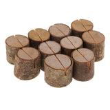 Maxbell 10 Pieces Rustic Wedding Party Wooden Table Numbers Holder Wood Place Name Card Holders Memo Note Card Message Clips - Aladdin Shoppers
